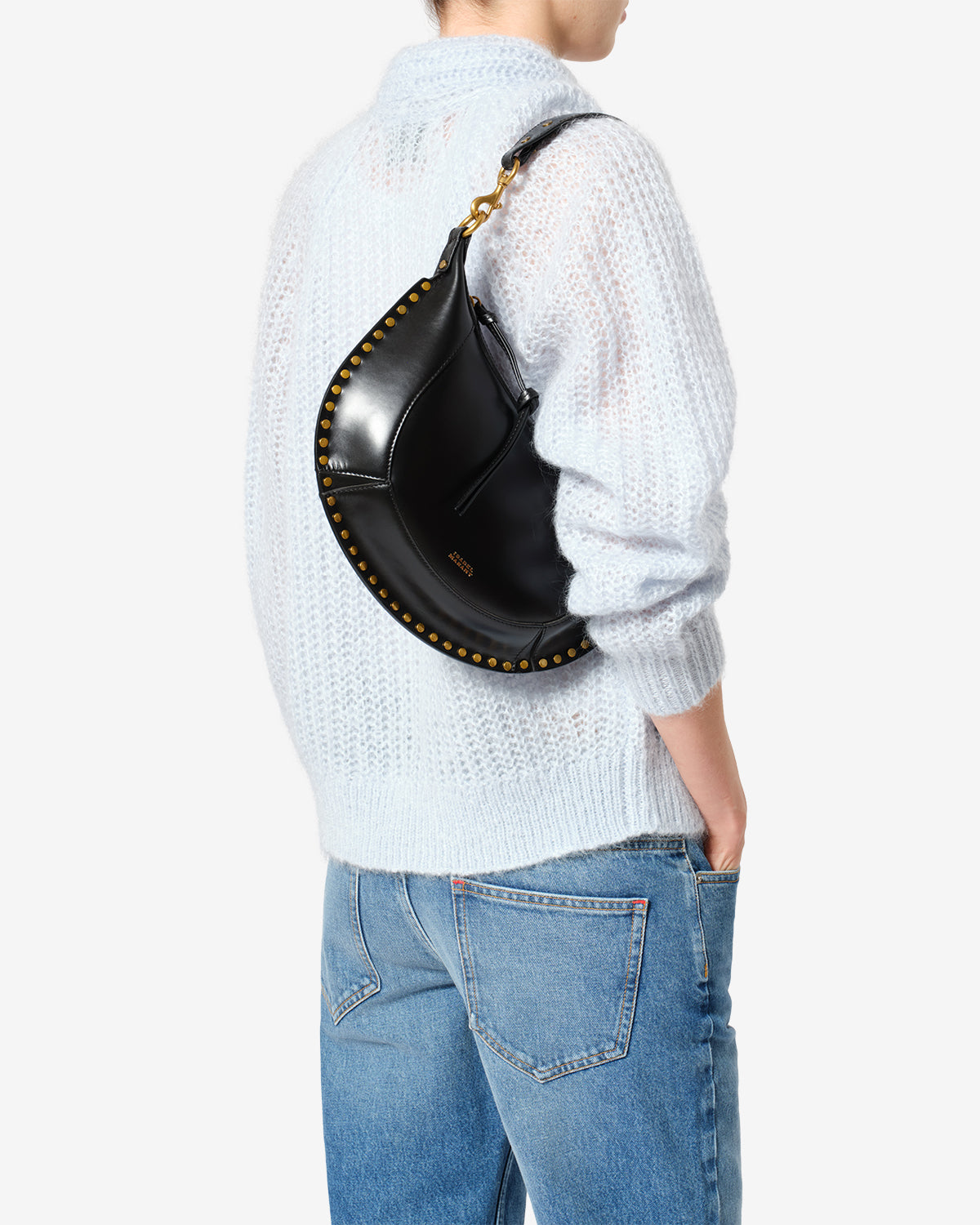 Isabel Marant Naoko sac cuir noir clous 33 cm