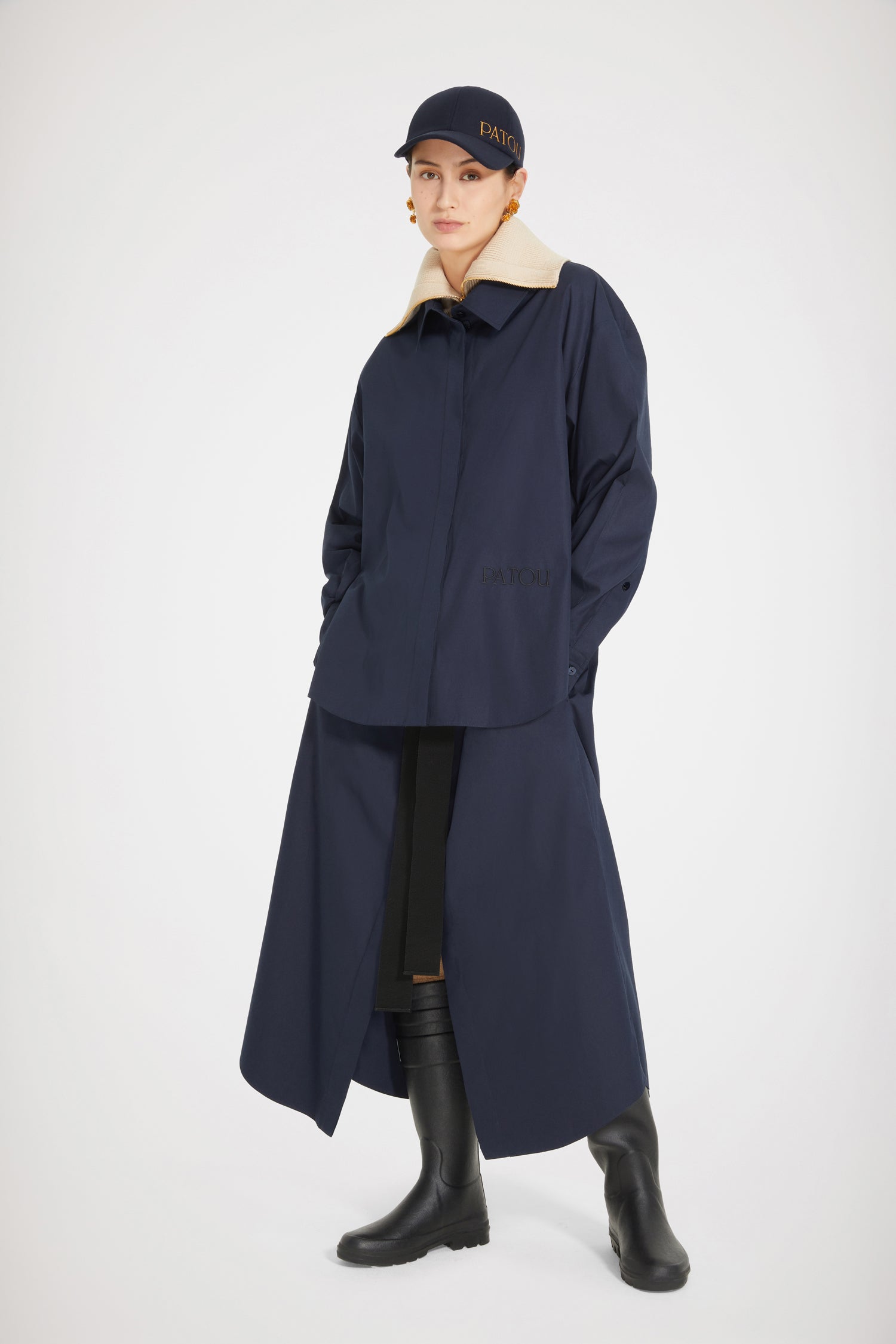 Patou H22DR0970017696P robe longue coton bio Parisian Night