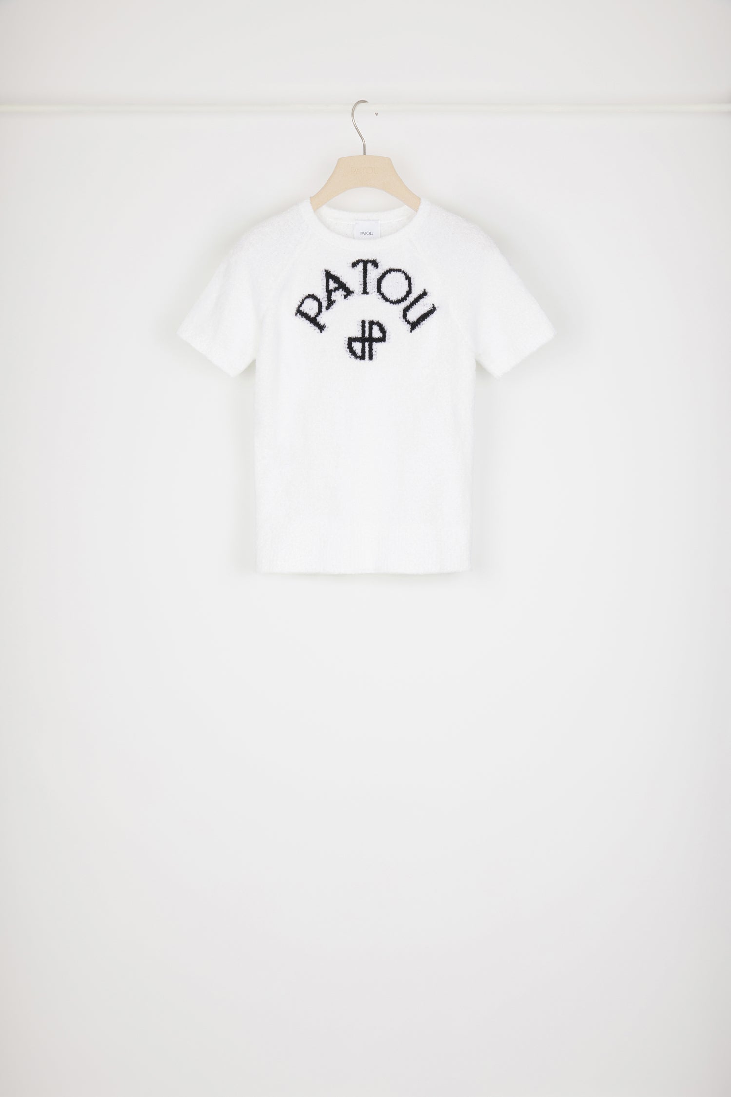 Patou KN068 top jacquard coton bio blanc