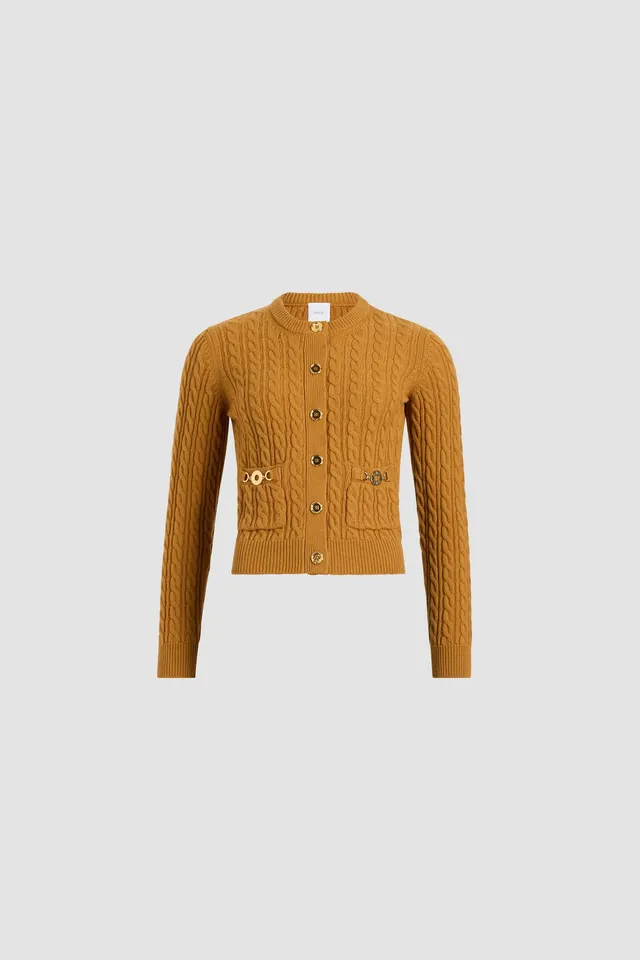 Patou Knitwear KN260 gilet torsades Cider cachemire