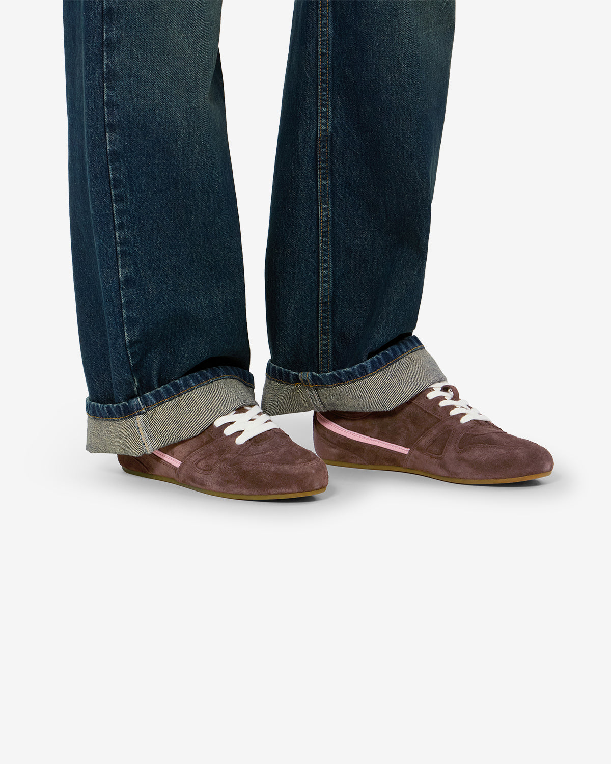 Isabel Marant Senny Low baskets cuir chocolat lacets