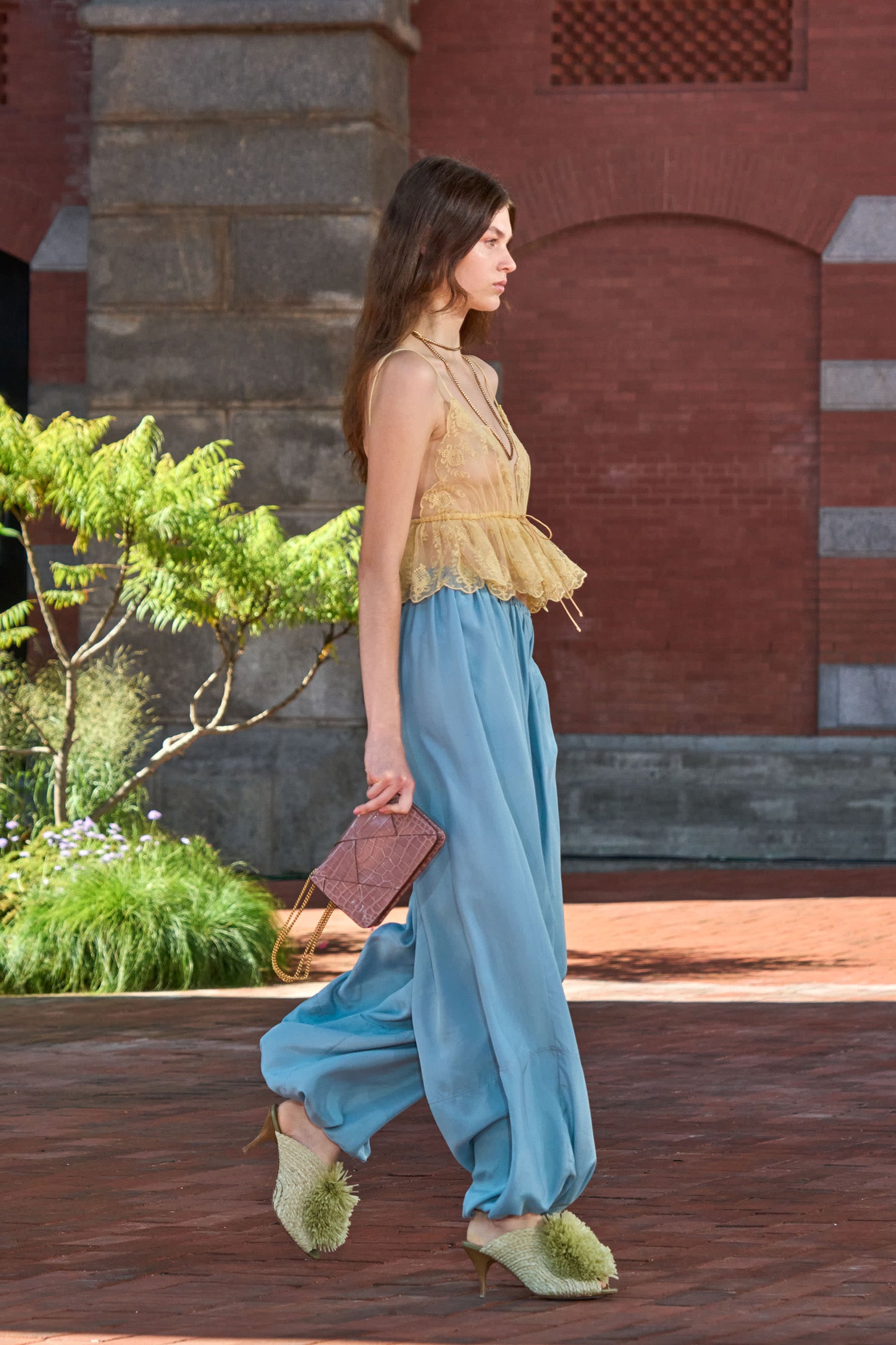 Ulla Johnson Elora caraco Golden Blush dentelle