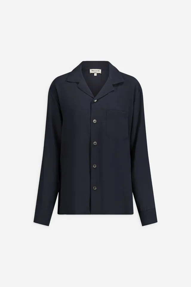Paul & Joe Hazel chemise cupro marine manches longues