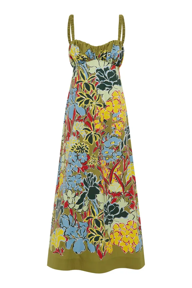 Alemaïs Solstice Midi Dress robe midi coton fleurie taille 8