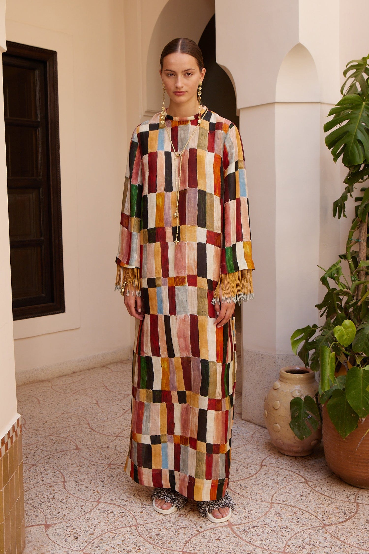 Alemäis Marjorelle Tunic Midi Dress robe lin soie