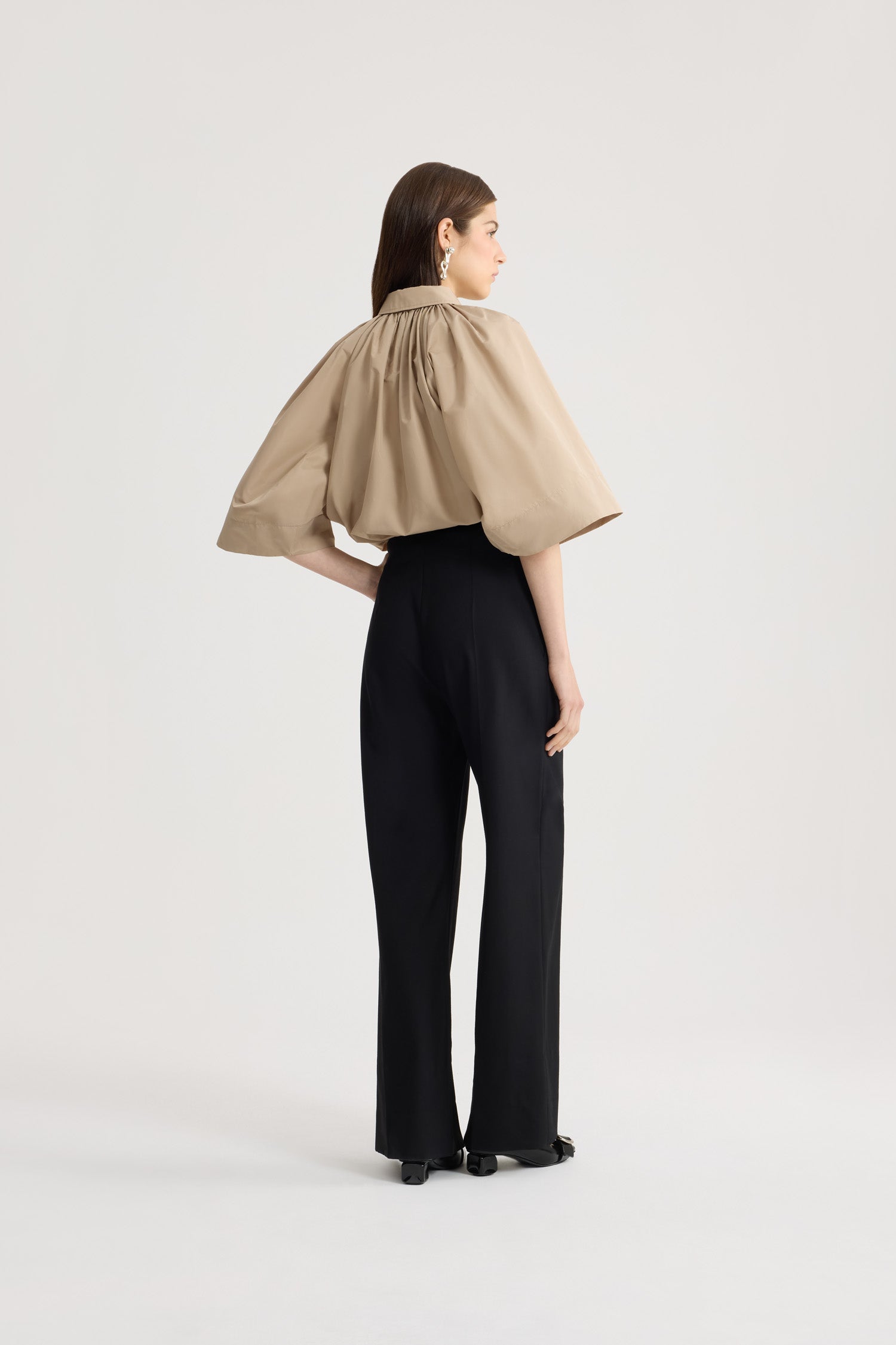 Patou P26BL0610011125B blouse Dune faille volumineuse