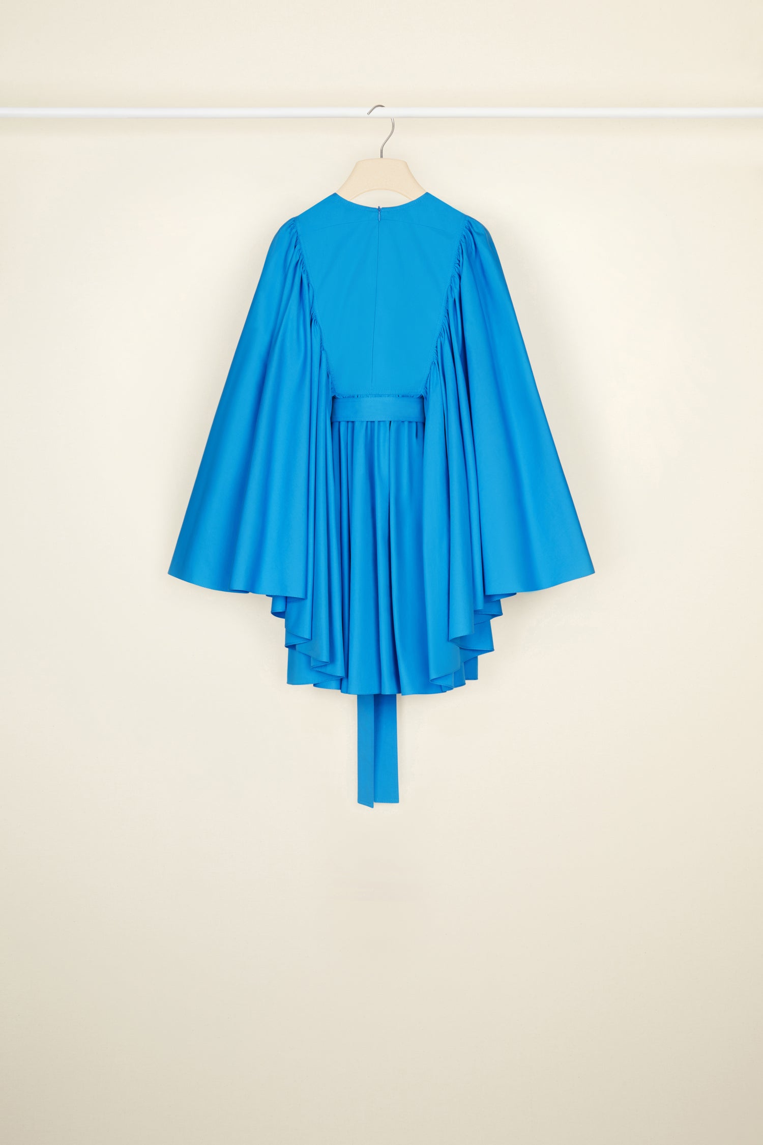 Patou A21DR074 robe mini bleue Bretagne coton bio ceinturée