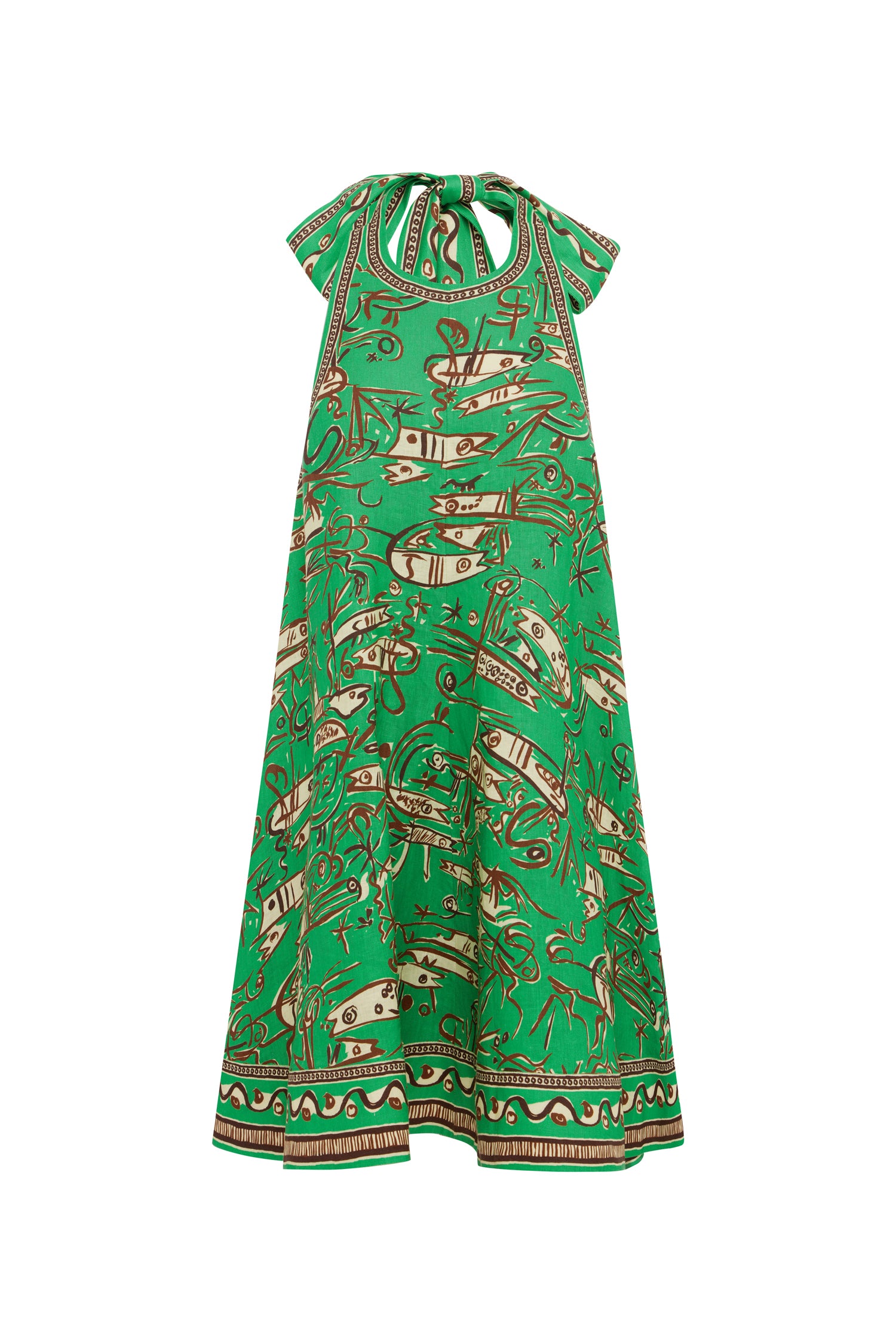 Alemaïs Fish Sticks Mini Dress robe mini lin imprimé