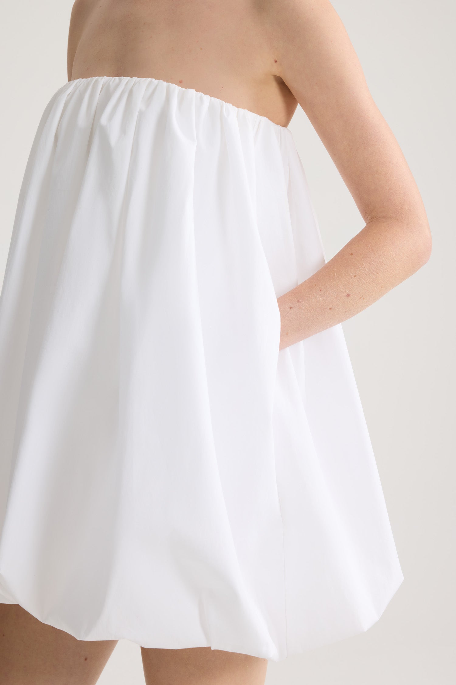 Patou E26DR246 robe bustier coton bio blanc
