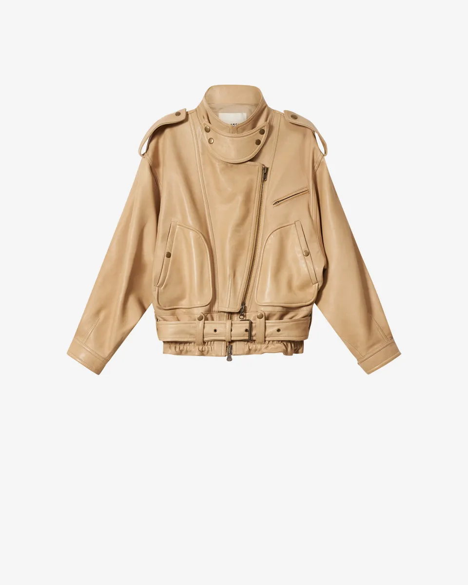 Isabel Marant Farza VE0744FA veste cuir beige biker