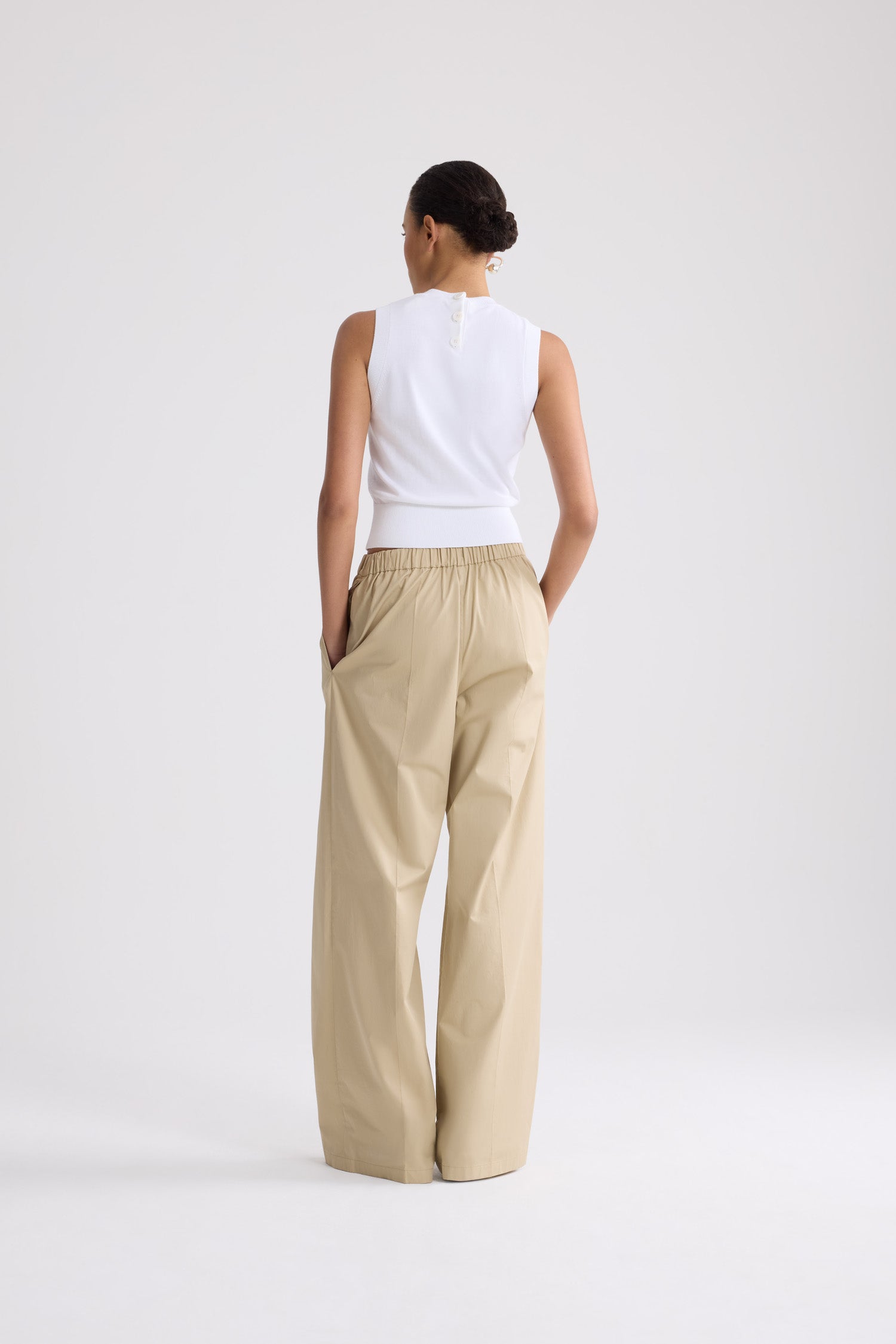 Patou top tricot sans manches KN346 coton bio blanc S