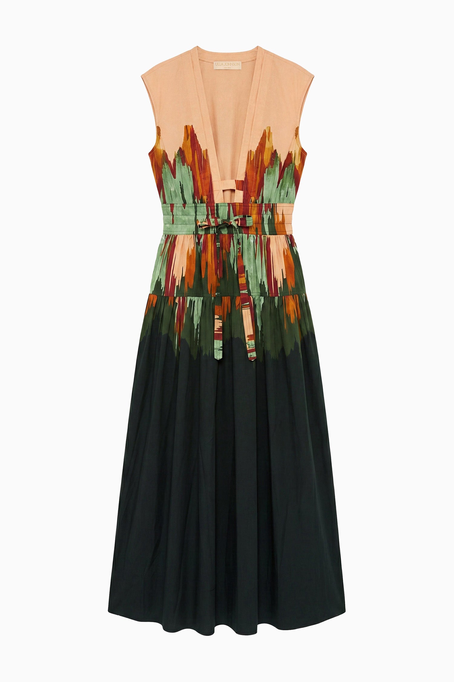 Ulla Johnson Lucine Deep V robe coton Agate