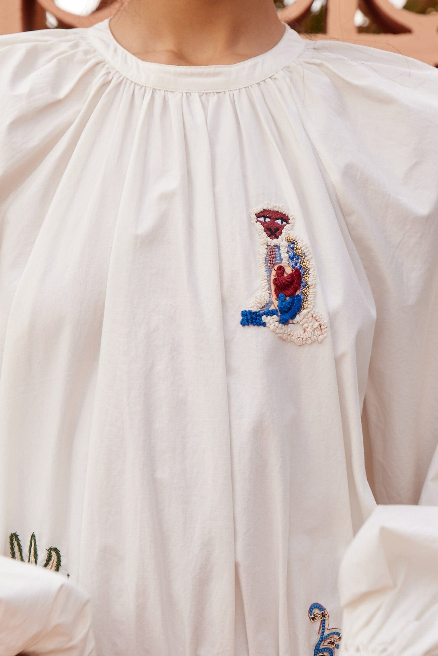 Alemaïs Carmine robe mini brodée coton