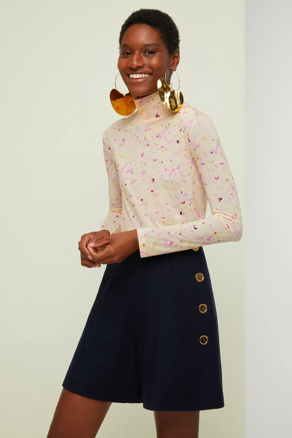 Patou JE01399965004 top jersey imprimé 11am Woods col montant