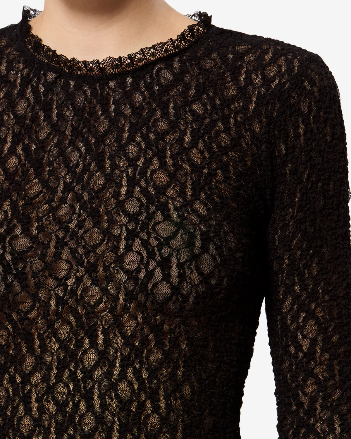 Isabel Marant Brany top noir dentelle stretch