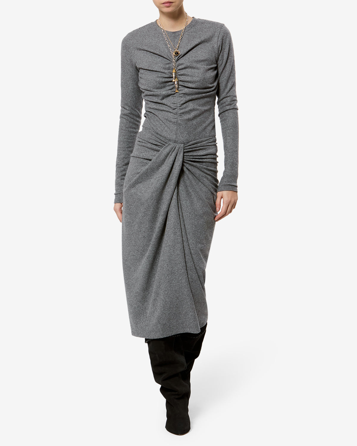Isabel Marant Jeldia jupe midi gris jersey 34-44