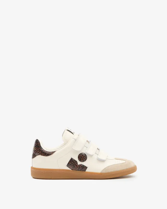 Isabel Marant Beth baskets craie-moka cuir python