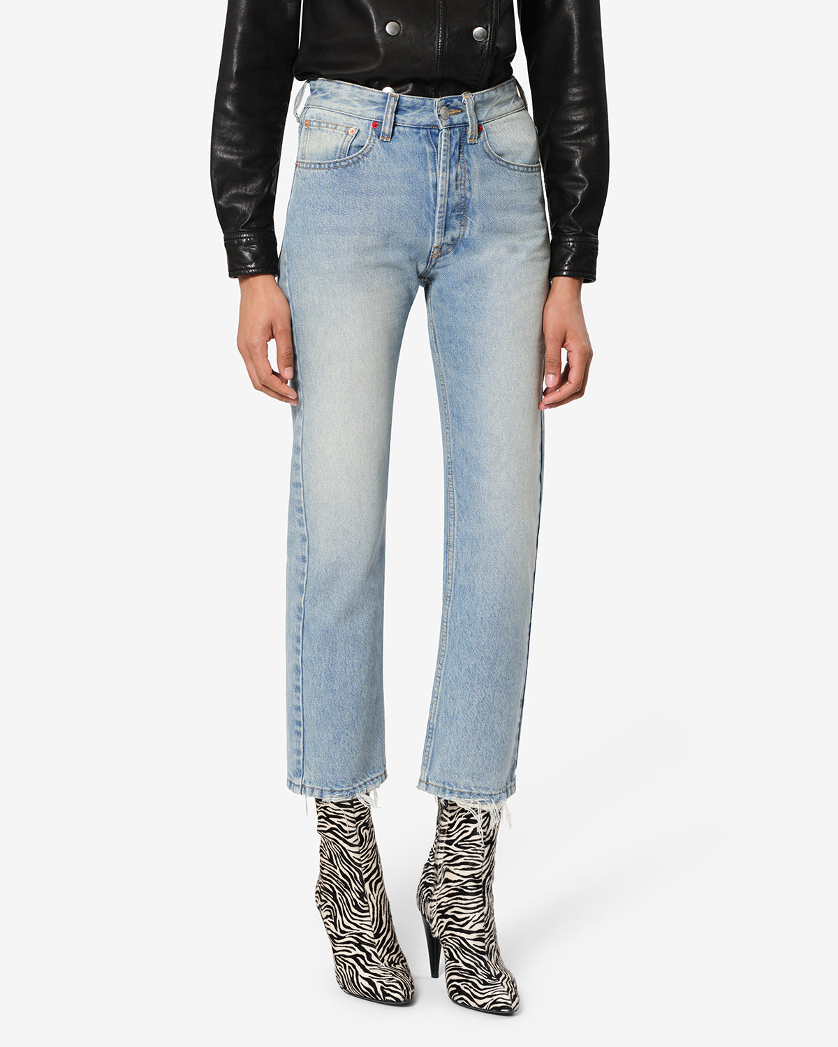 Isabel Marant Daya PA0807FA jean cropped bleu vintage