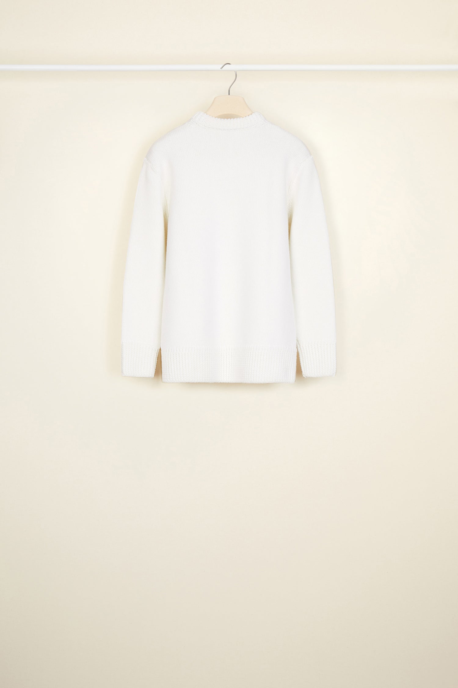 Patou Bosc pull laine Crème XS-XXL brodé