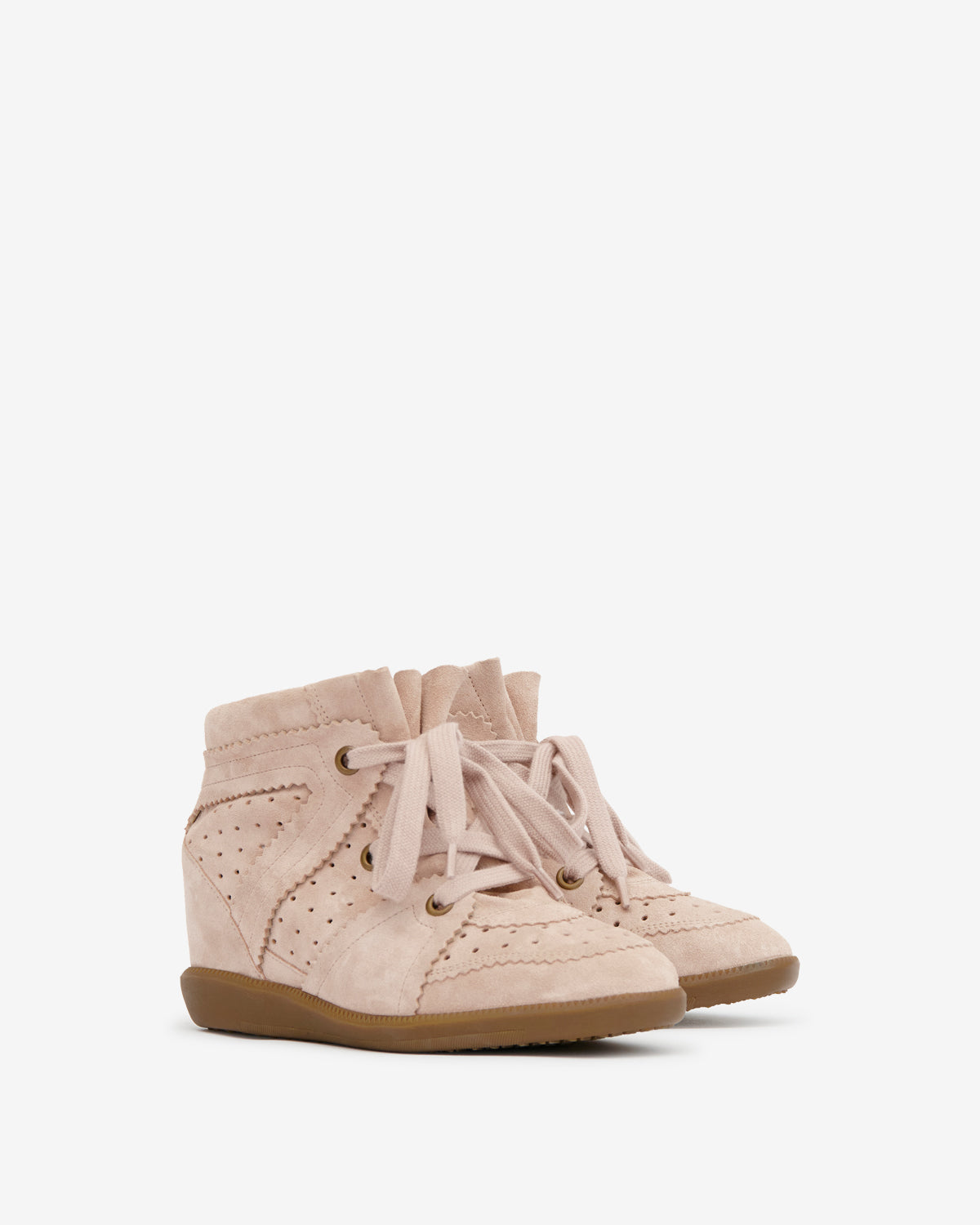 Isabel Marant Bobby baskets compensées rose pâle 5 cm