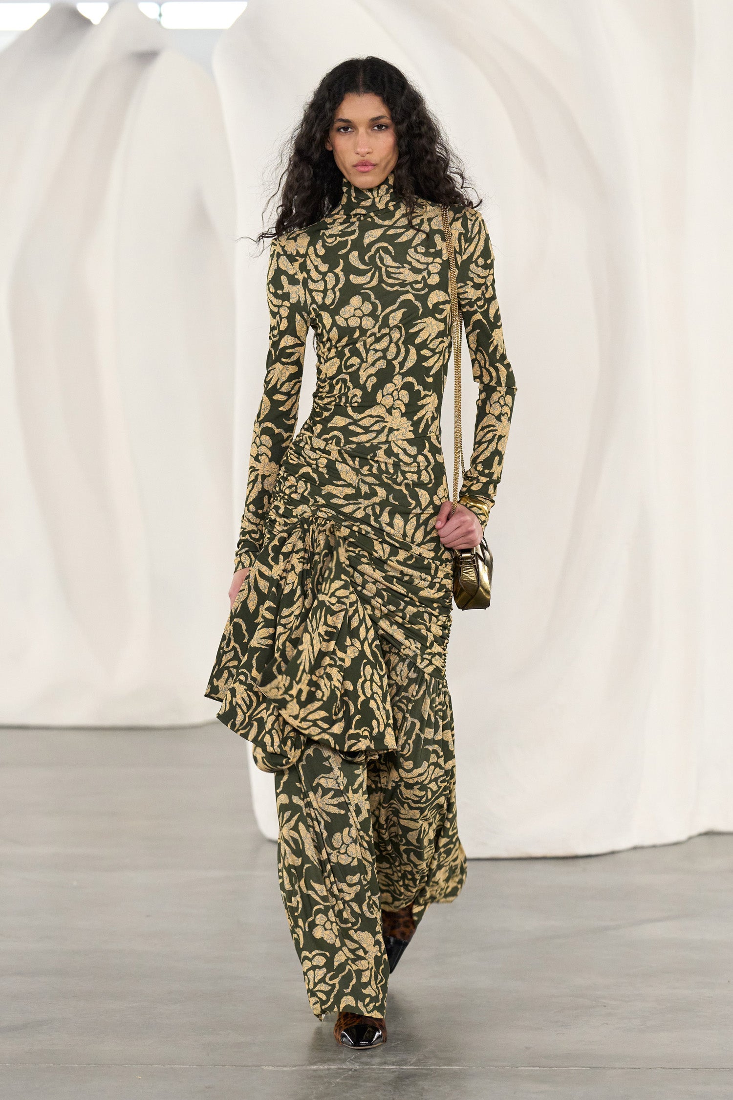 Ulla Johnson Katy FA260810 robe maxi Khaki Floral jersey