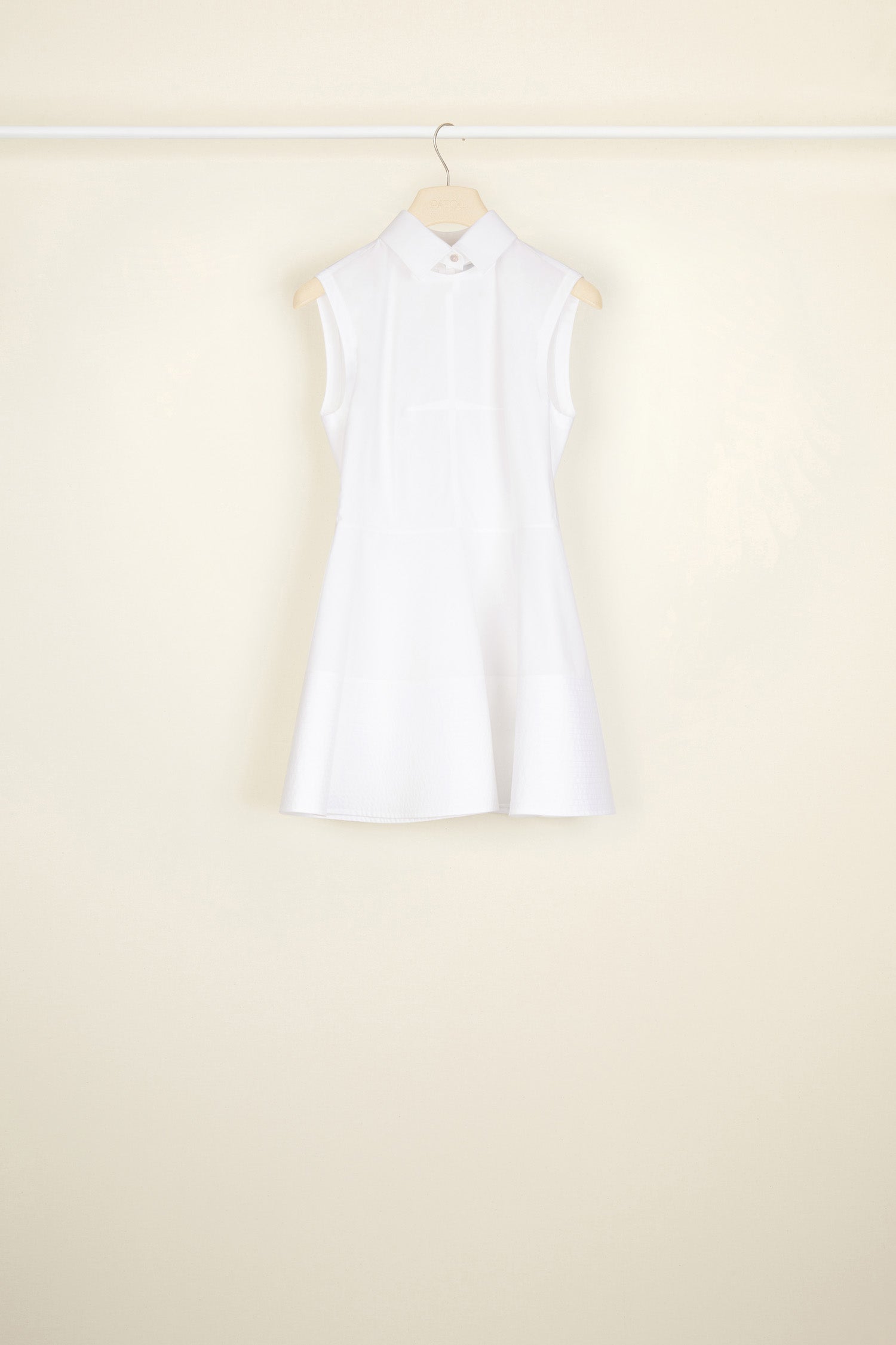 Patou TO023 top peplum coton bio blanc col amovible