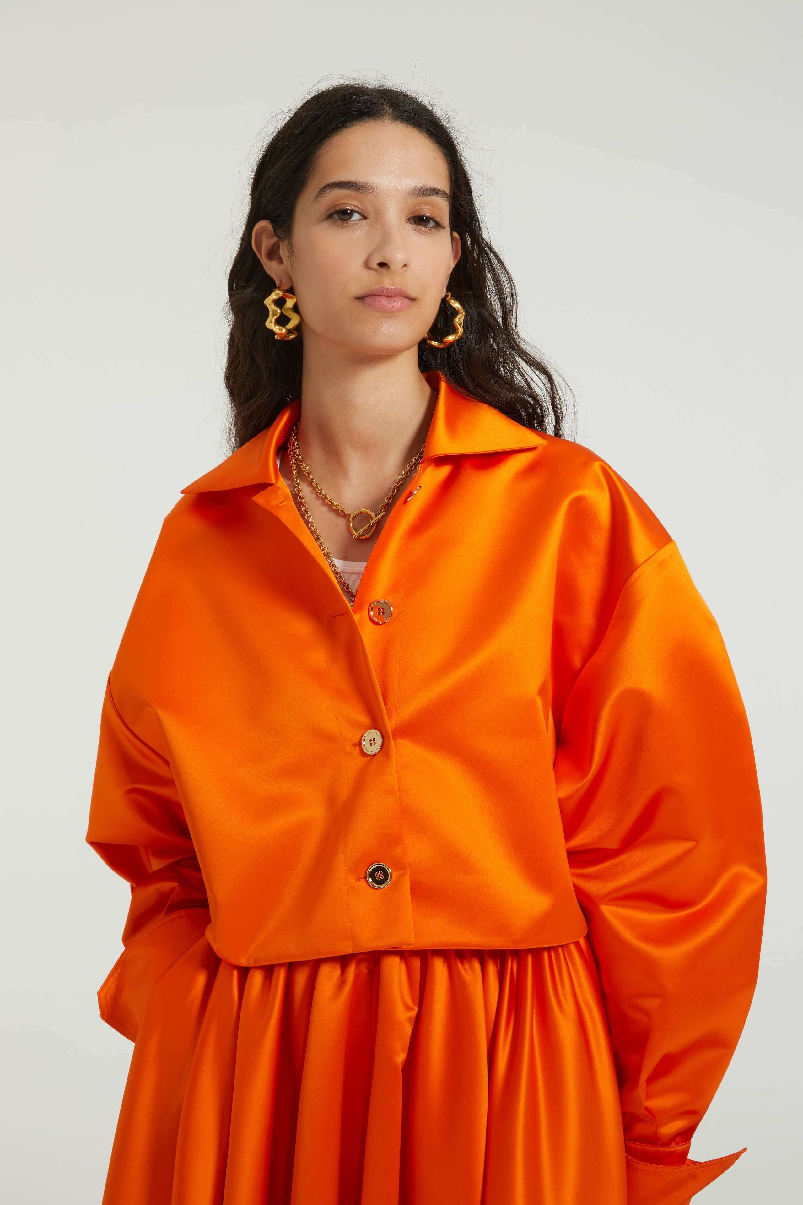 Patou Cropped jacket satin orange vif satin 34-44