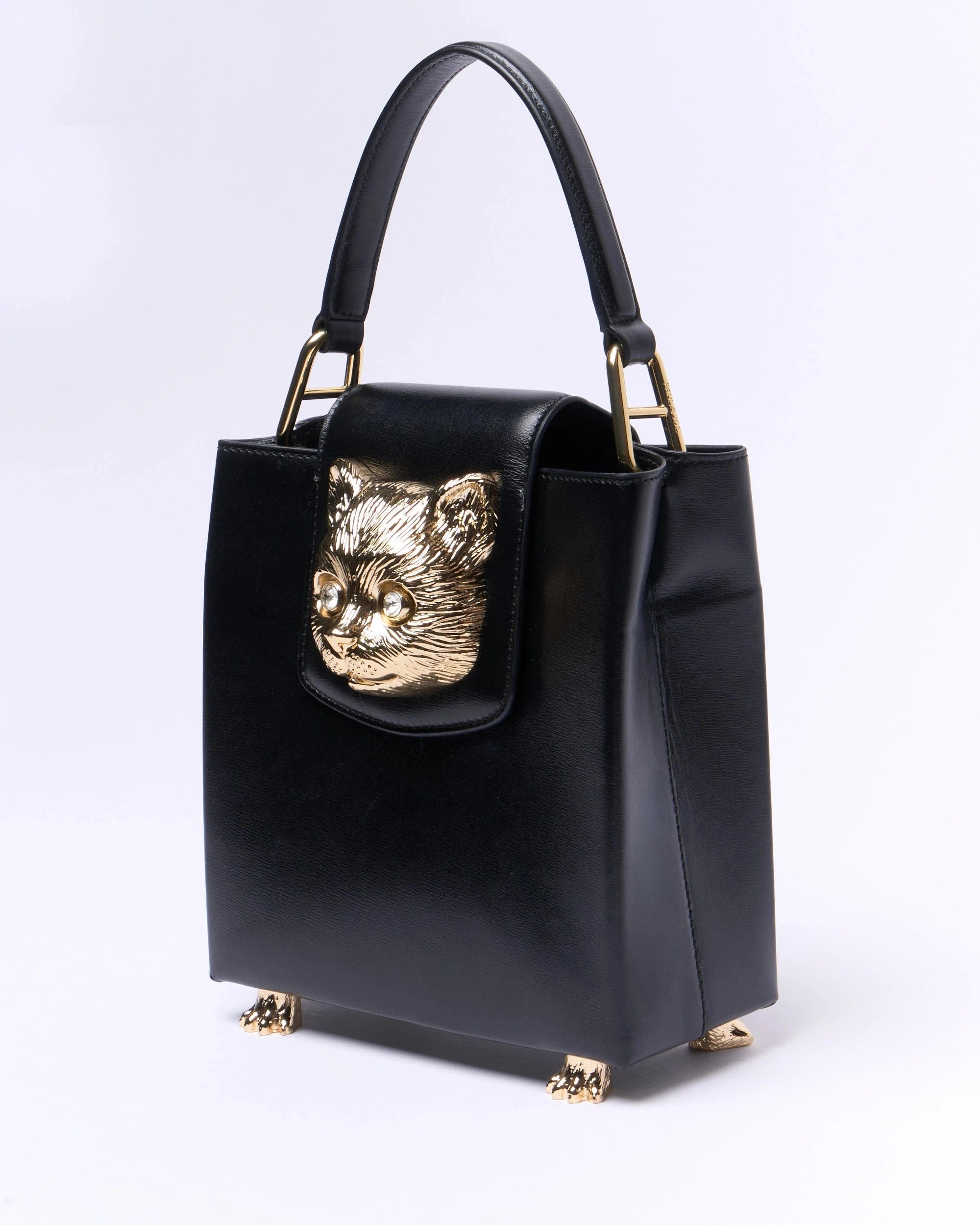 Paul & Joe Charlotte sac cuir noir tête chat
