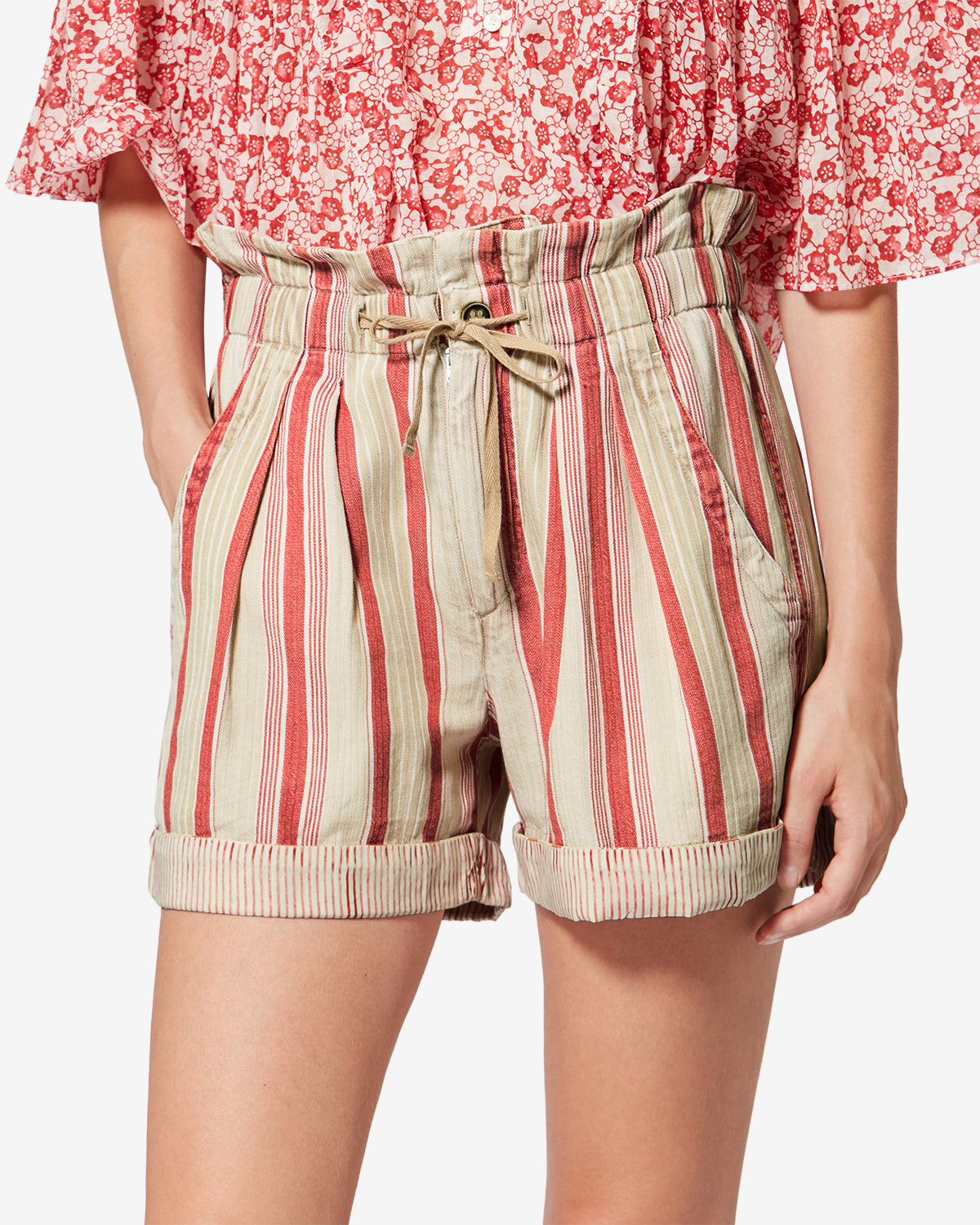 Isabel Marant Nirma SH0256FC short beige-red 38
