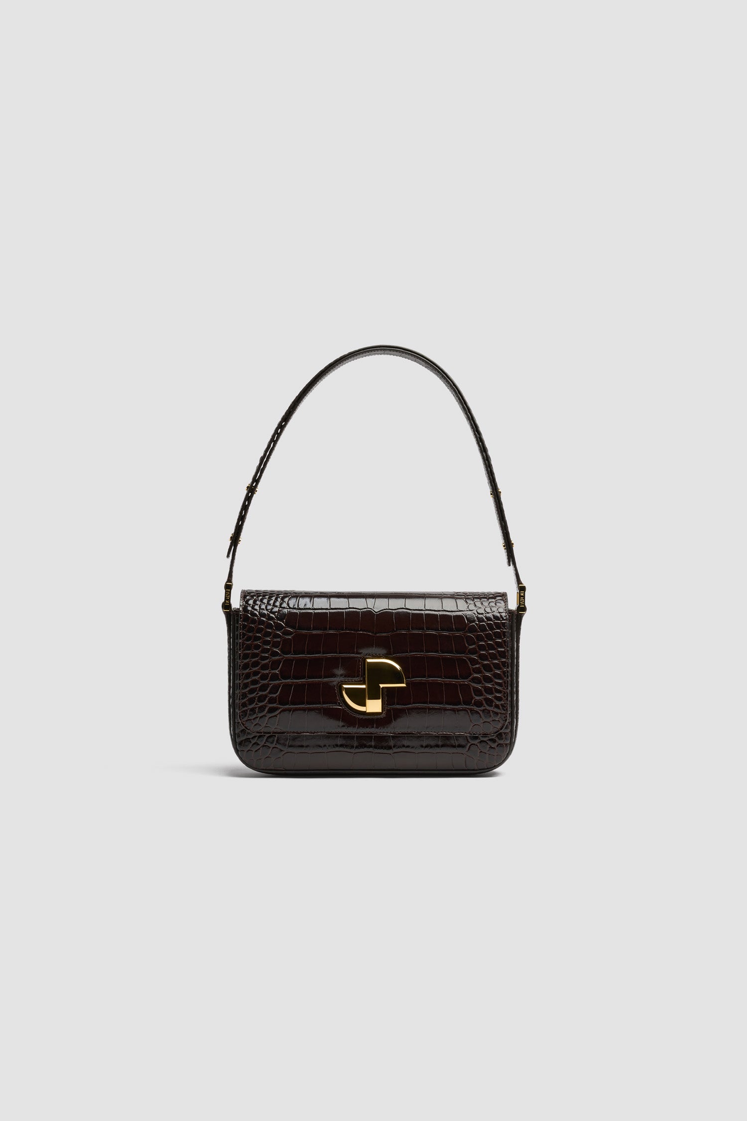 Patou BA017 sac cuir croco Smoked Ebony