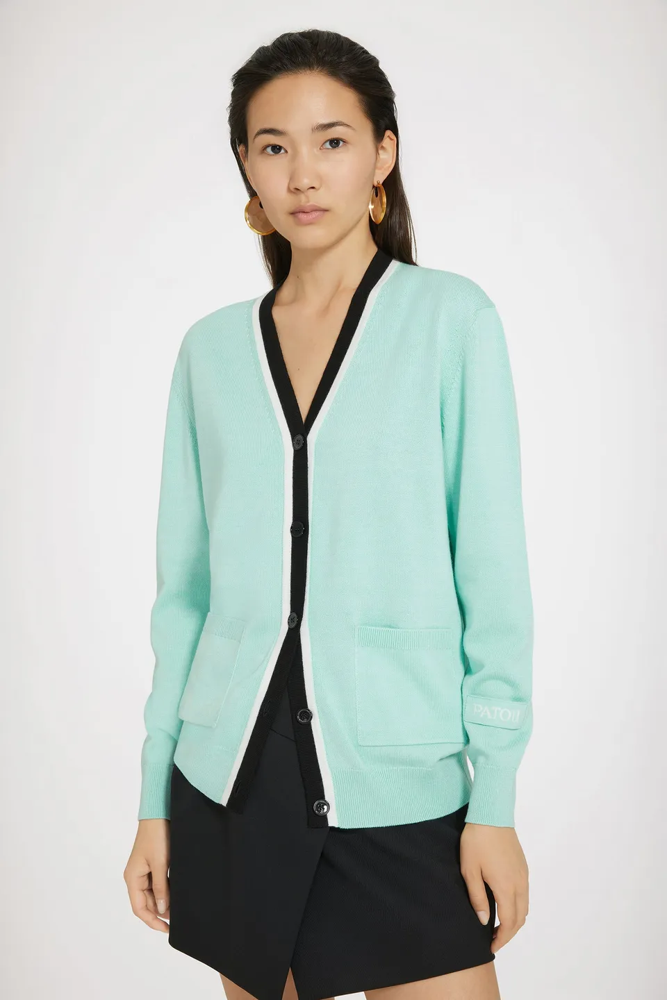 Patou P24KN1318067705G cardigan coton laine Vert Menthe