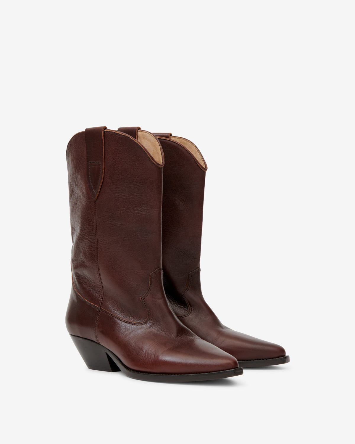 Isabel Marant Duerto Bottes Cuir Acajou talon 4 cm