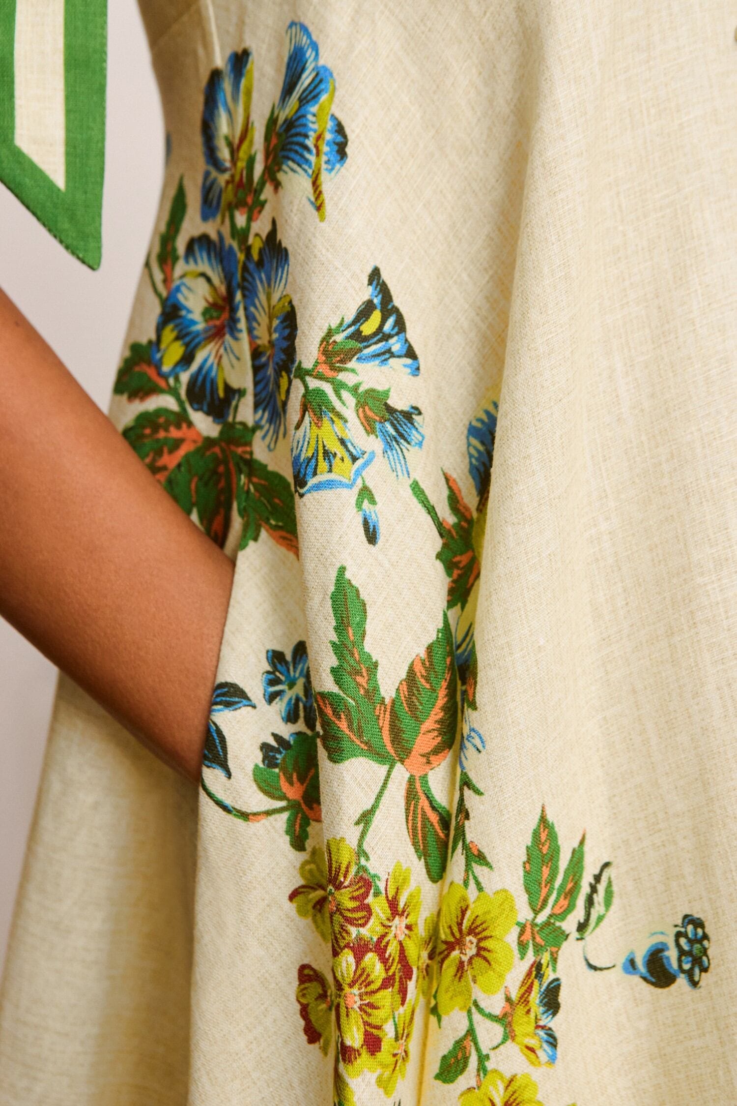 Alemaïs Phyllis robe midi sundress fleurie lin