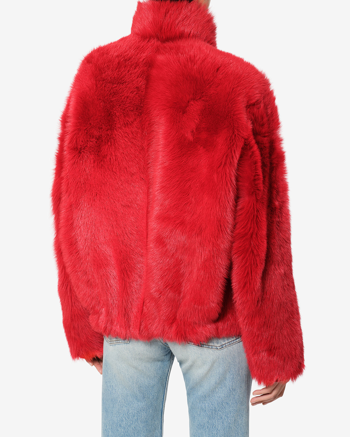 Isabel Marant Roama MA0590FF manteau peau lainée rouge