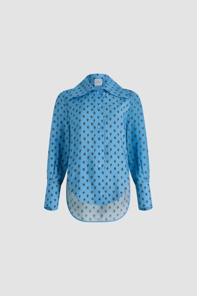 Patou BL041 chemisier bleu Provence en viscose 38