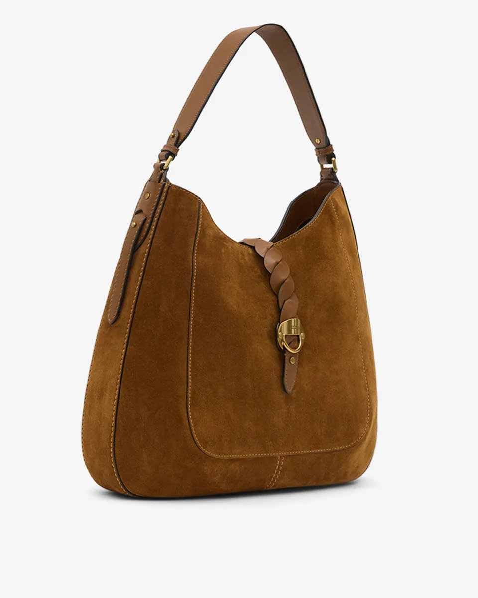 Isabel Marant Altay sac hobo cuir velours cognac
