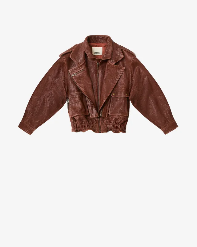 Isabel Marant Aneli veste cuir terracotta