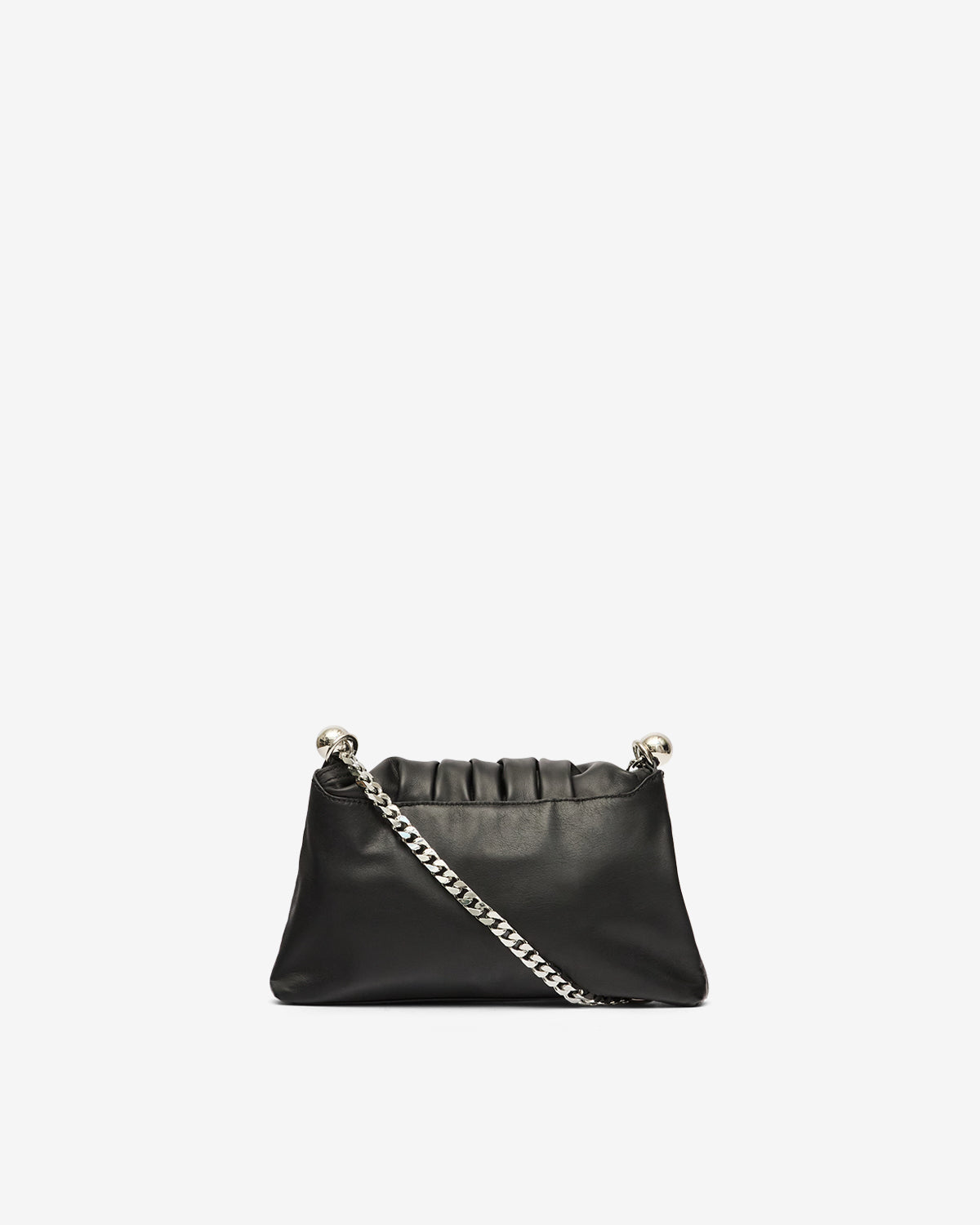 Isabel Marant Bolton Pouch sac cuir noir et argenté