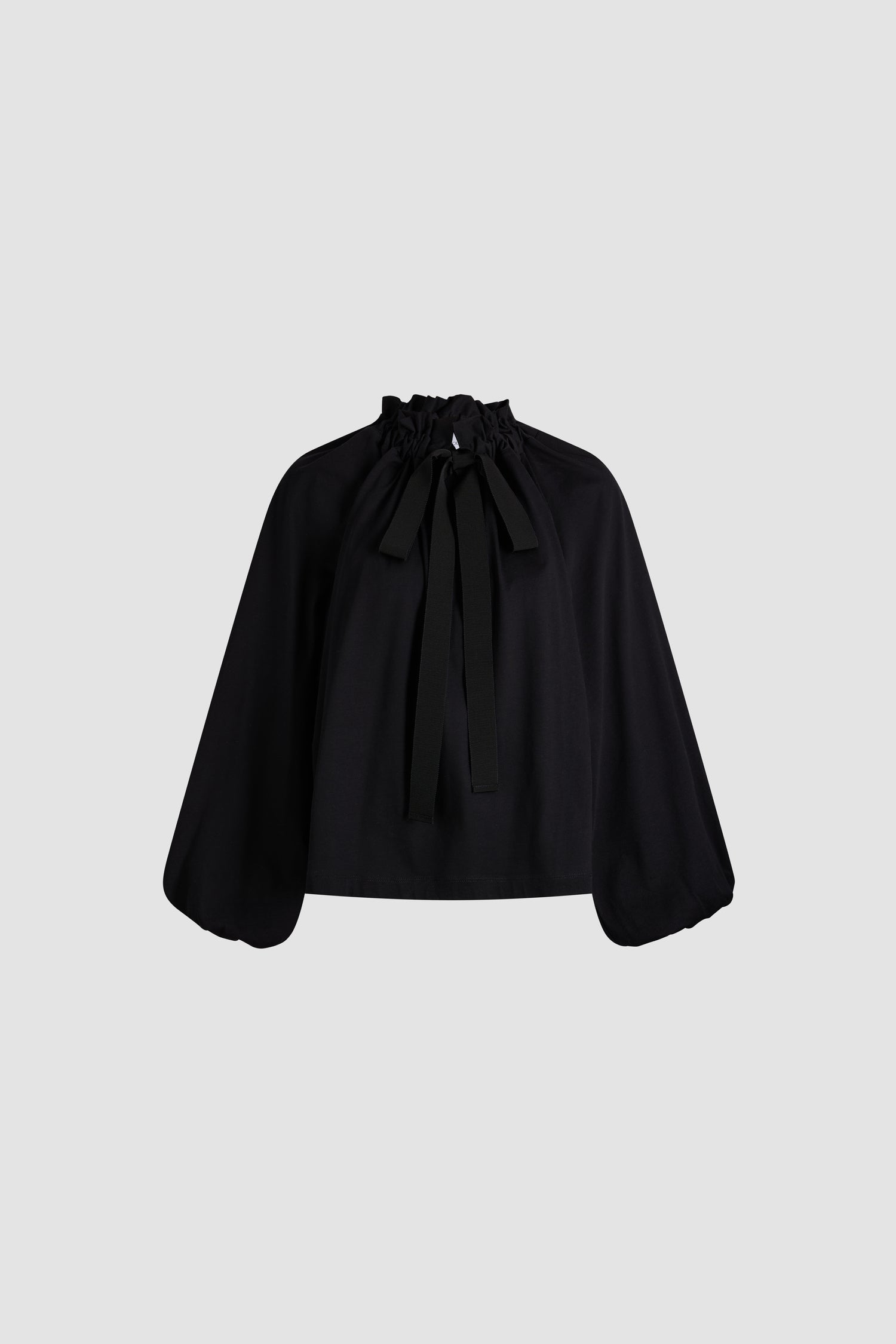 Patou JE262 top noir coton bio manches longues volume