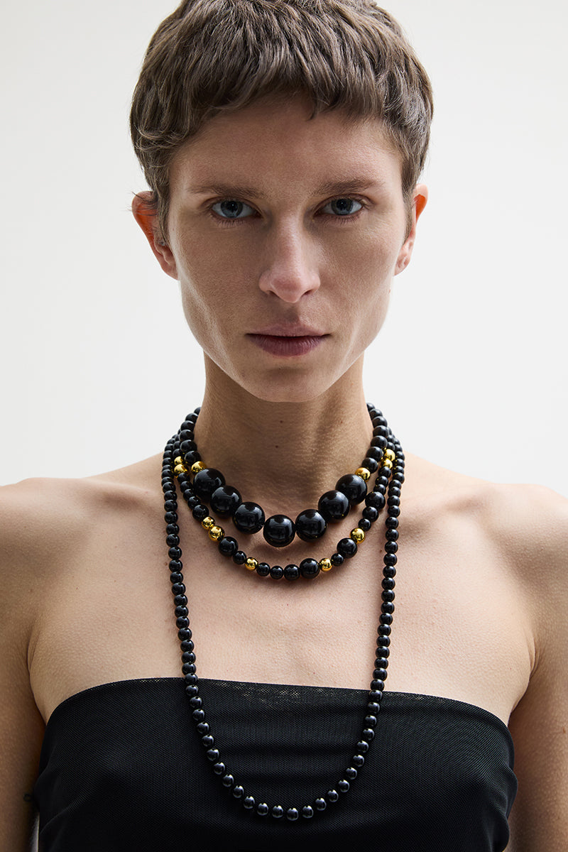 ATU Body Couture Tops and Jackets Onyx and gold beaded necklace collier U