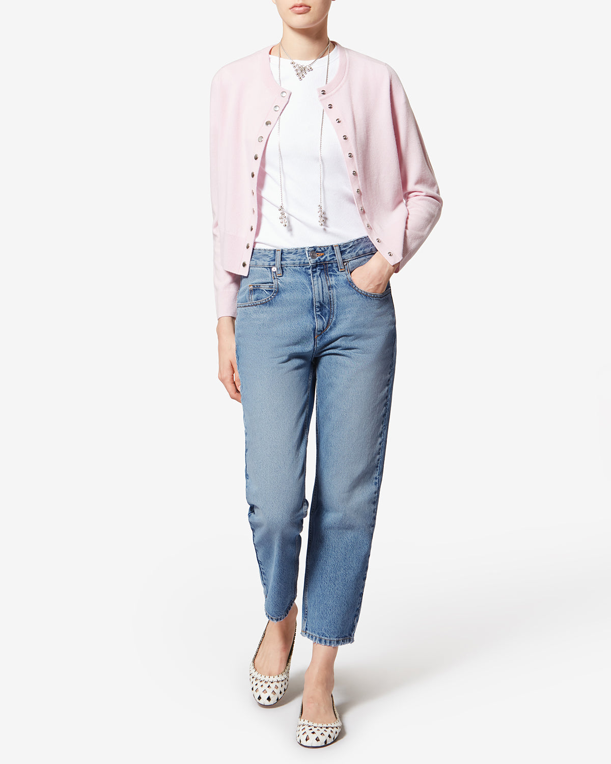 Isabel Marant Dakota jean bleu clair 7/8 ajusté 5 poches