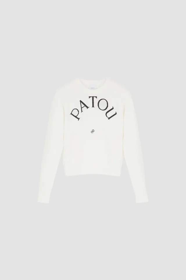 Patou H25KN1108080001W pull blanc laine merinos