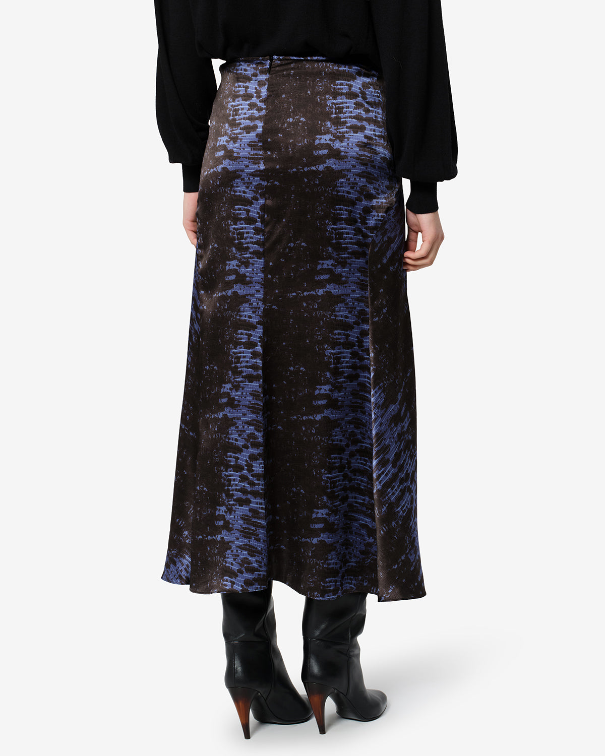 Isabel Marant Laren jupe soie nuit python midi