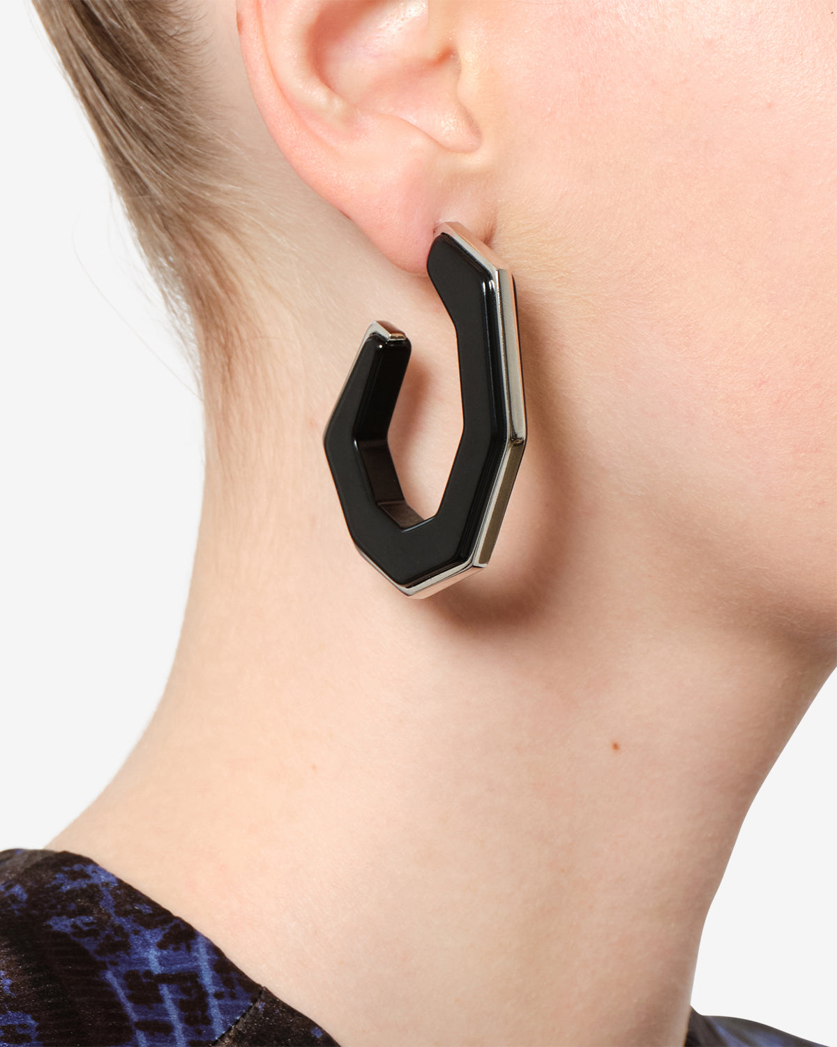 Isabel Marant Liu boucles oreilles noir et argenté