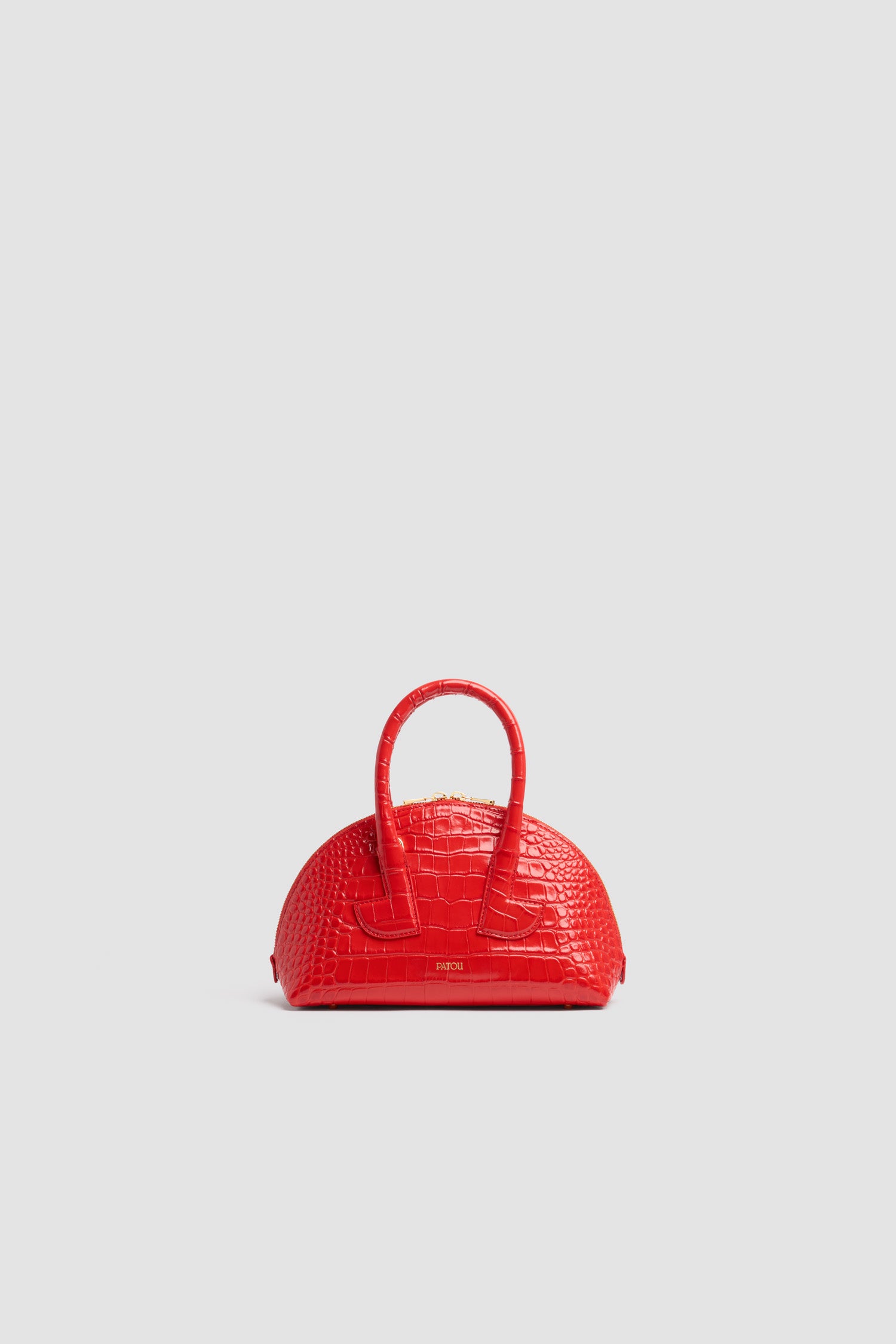 Patou Bags Bowling sac cuir croco rouge TU