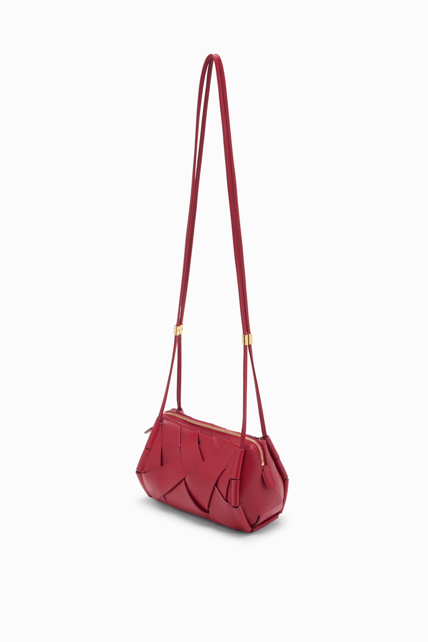 Ulla Johnson Charlotte sac caméra Claret cuir tressé