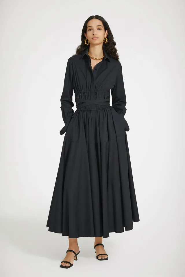Patou DR1350017999B robe chemise coton noir 34-44