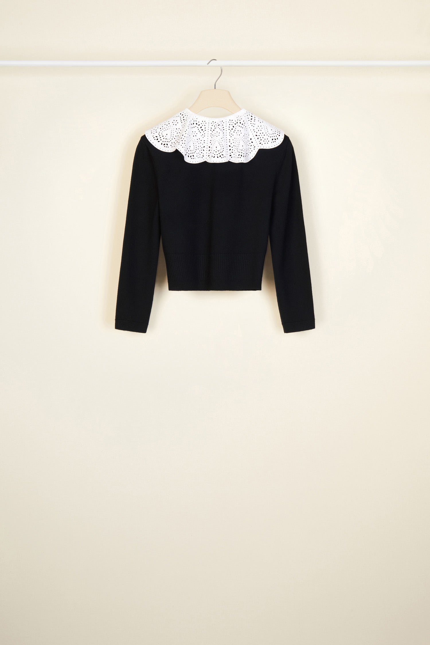 Patou P21KN0368004999B cardigan maille noir col ajoure M