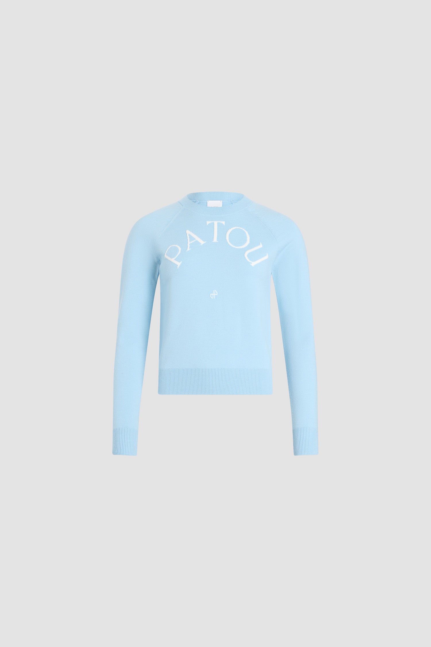 Patou P26KN110 pull jacquard laine Bleu Riviera