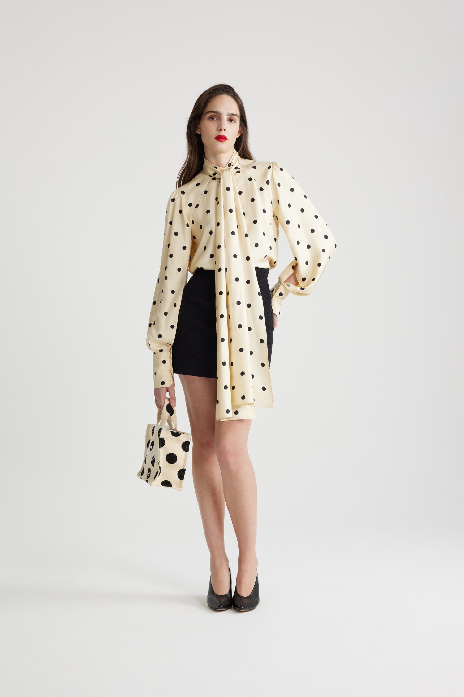 Patou Lavallière blouse soie bio angora dots 34-44